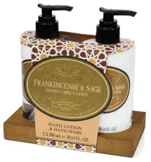 Natural European Handvårds Set, tvål och lotion Frankincense Sage 2x300ml - Tvålshoppen.se